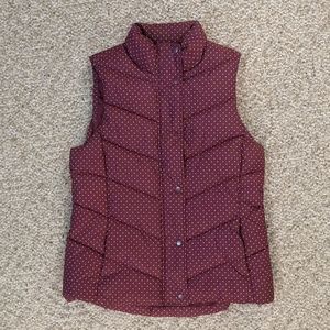 GAP burgundy indoor/outdoor puffer vest
